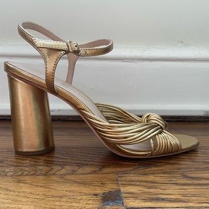 Loeffler Randall Cece Block Heel Sandal in Gold
